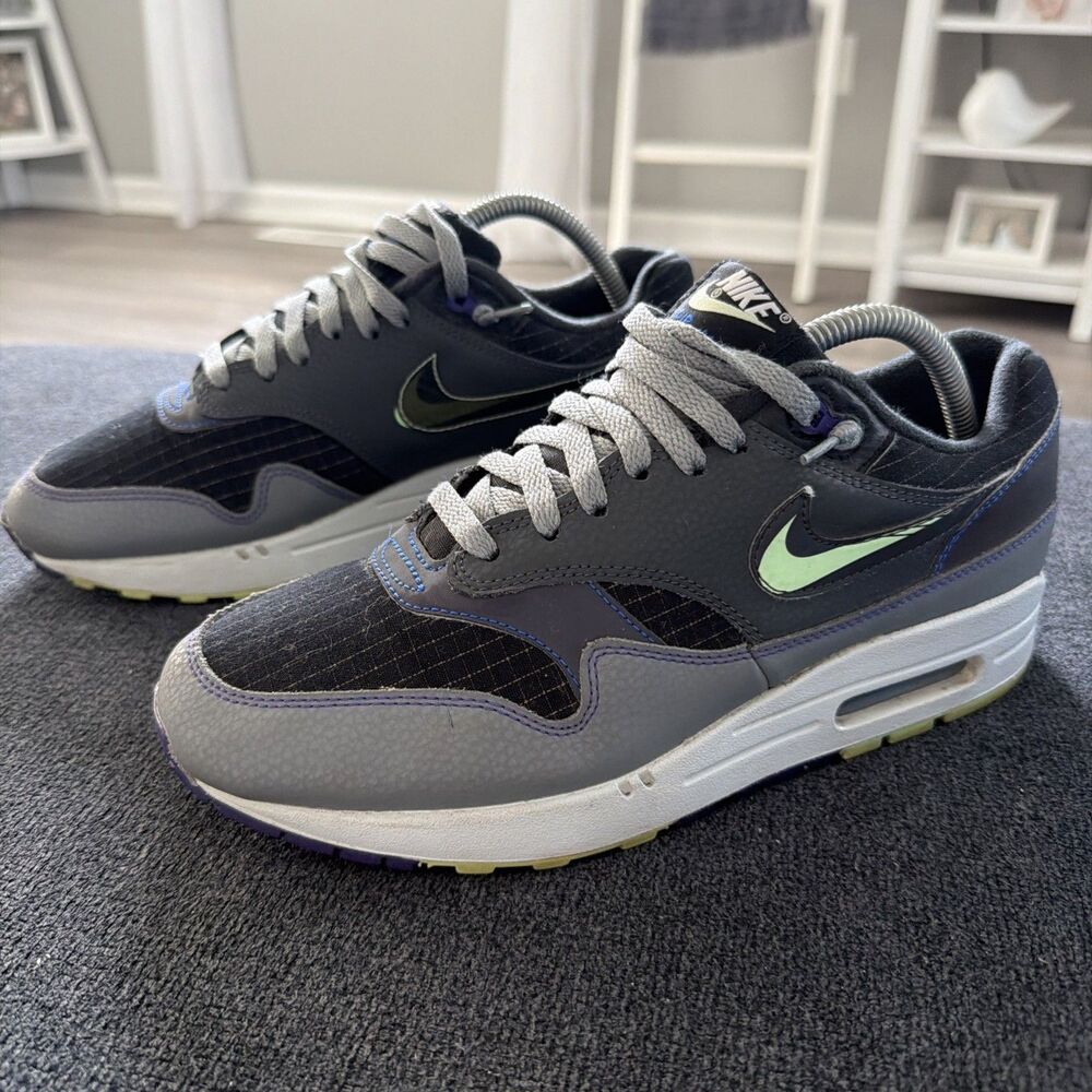 Nike Air Max 1 SE Future Swoosh Pack Black Gray Run CT1624-001 U Men Sz 8.5